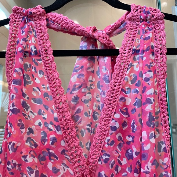 Ramy Brook Women's Printed Donica Sleeveless Coverup Dress-pink-size Medium - Picture 4 of 7